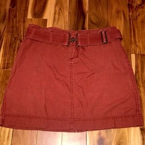 Size 7/8 Cotton Mini Skirt from Jacob Annexe- Faded Brick Red